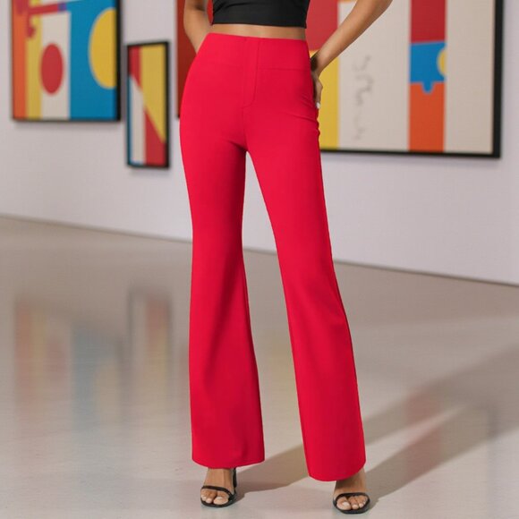 NWT Halara Flex High Waisted Flare Leg Pant in Aurora Red Small Tall - Picture 1 of 7